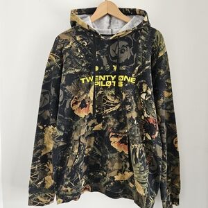 Twenty One Pilots Hoodie Extra Large Trench Tour All Over Print Yellow Logo Band